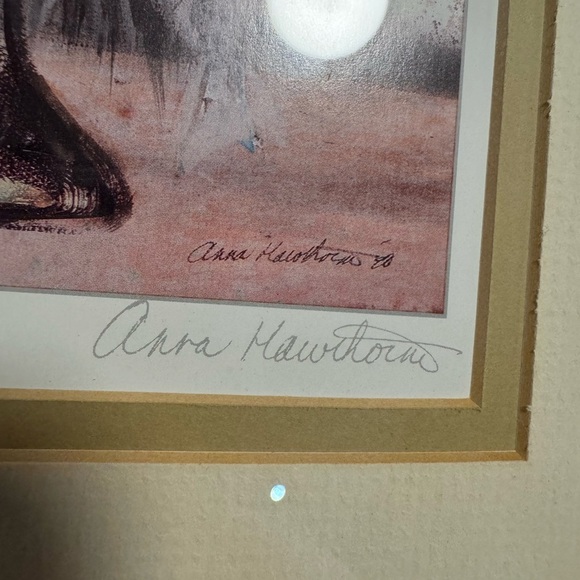 Four Fish Now by Anna Hawthorne Signed Framed Native American Indian 80s VTG Art - Picture 4 of 12